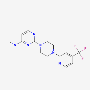 molecular formula C17H21F3N6 B12233768 N,N,6-trimethyl-2-{4-[4-(trifluoromethyl)pyridin-2-yl]piperazin-1-yl}pyrimidin-4-amine 