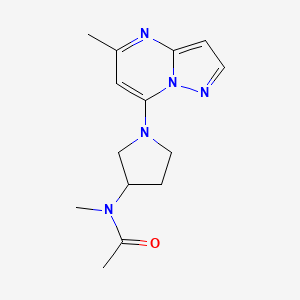molecular formula C14H19N5O B12233801 N-methyl-N-(1-{5-methylpyrazolo[1,5-a]pyrimidin-7-yl}pyrrolidin-3-yl)acetamide 