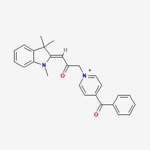 molecular formula C26H25N2O2+ B1223381 (3Z)-1-(4-benzoylpyridin-1-ium-1-yl)-3-(1,3,3-trimethylindol-2-ylidene)propan-2-one 