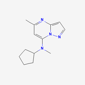molecular formula C13H18N4 B12233813 N-cyclopentyl-N,5-dimethylpyrazolo[1,5-a]pyrimidin-7-amine 