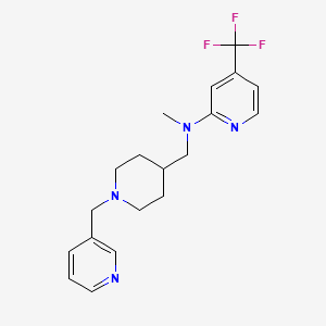 molecular formula C19H23F3N4 B12233860 N-methyl-N-({1-[(pyridin-3-yl)methyl]piperidin-4-yl}methyl)-4-(trifluoromethyl)pyridin-2-amine 