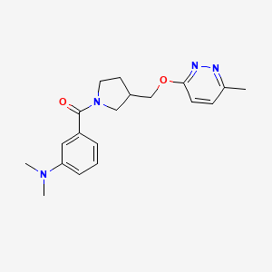 molecular formula C19H24N4O2 B12233872 N,N-dimethyl-3-(3-{[(6-methylpyridazin-3-yl)oxy]methyl}pyrrolidine-1-carbonyl)aniline 