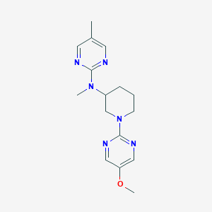 molecular formula C16H22N6O B12233875 N-[1-(5-methoxypyrimidin-2-yl)piperidin-3-yl]-N,5-dimethylpyrimidin-2-amine 