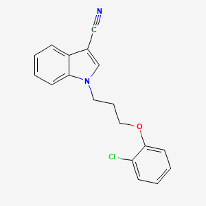 molecular formula C18H15ClN2O B1223389 1-[3-(2-Chlorophenoxy)propyl]indole-3-carbonitrile 