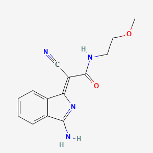 (2Z)-2-(3-aminoisoindol-1-ylidene)-2-cyano-N-(2-methoxyethyl)acetamide