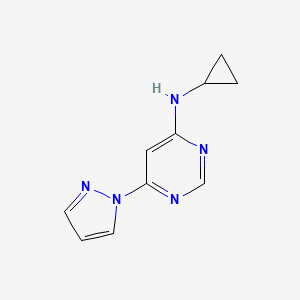 molecular formula C10H11N5 B12233985 N-cyclopropyl-6-(1H-pyrazol-1-yl)pyrimidin-4-amine 