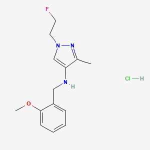 molecular formula C14H19ClFN3O B12234001 1-(2-fluoroethyl)-N-[(2-methoxyphenyl)methyl]-3-methylpyrazol-4-amine;hydrochloride 