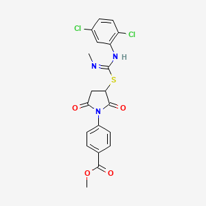 4-[3-[[(2,5-Dichloroanilino)-methyliminomethyl]thio]-2,5-dioxo-1-pyrrolidinyl]benzoic acid methyl ester