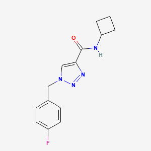 molecular formula C14H15FN4O B12234185 N-cyclobutyl-1-[(4-fluorophenyl)methyl]-1H-1,2,3-triazole-4-carboxamide 