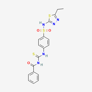 N-[[4-[(5-ethyl-1,3,4-thiadiazol-2-yl)sulfamoyl]anilino]-sulfanylidenemethyl]benzamide