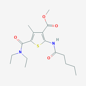 molecular formula C17H26N2O4S B1223422 methyl 5-[(diethylamino)carbonyl]-4-methyl-2-(pentanoylamino)-3-thiophenecarboxylate 
