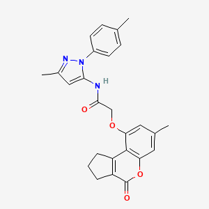 N-[5-methyl-2-(4-methylphenyl)-3-pyrazolyl]-2-[(7-methyl-4-oxo-2,3-dihydro-1H-cyclopenta[c][1]benzopyran-9-yl)oxy]acetamide