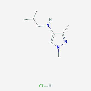 molecular formula C9H18ClN3 B12234257 N-isobutyl-1,3-dimethyl-1H-pyrazol-4-amine 
