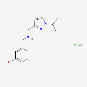 molecular formula C15H22ClN3O B12234259 1-(1-isopropyl-1H-pyrazol-3-yl)-N-(3-methoxybenzyl)methanamine 