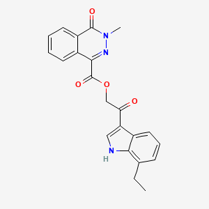3-methyl-4-oxo-1-phthalazinecarboxylic acid [2-(7-ethyl-1H-indol-3-yl)-2-oxoethyl] ester