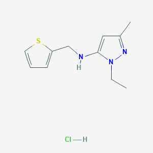 molecular formula C11H16ClN3S B12234311 1-ethyl-3-methyl-N-(2-thienylmethyl)-1H-pyrazol-5-amine 