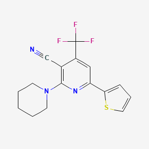 2-(1-Piperidinyl)-6-thiophen-2-yl-4-(trifluoromethyl)-3-pyridinecarbonitrile
