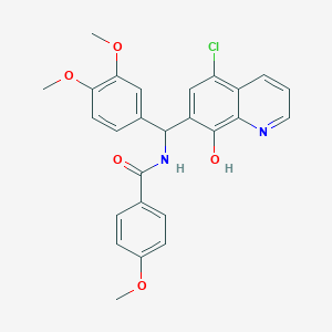 N-[(5-chloro-8-hydroxy-7-quinolinyl)-(3,4-dimethoxyphenyl)methyl]-4-methoxybenzamide
