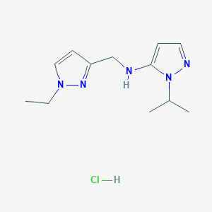 molecular formula C12H20ClN5 B12234470 N-[(1-ethyl-1H-pyrazol-3-yl)methyl]-1-isopropyl-1H-pyrazol-5-amine 