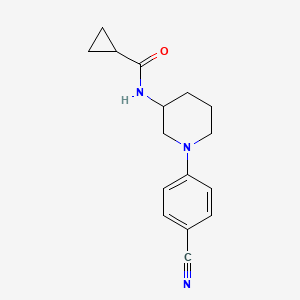 molecular formula C16H19N3O B12234487 N-[1-(4-cyanophenyl)piperidin-3-yl]cyclopropanecarboxamide 
