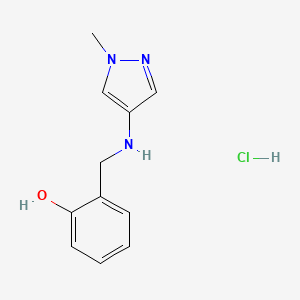 molecular formula C11H14ClN3O B12234493 2-[[(1-Methylpyrazol-4-yl)amino]methyl]phenol;hydrochloride 