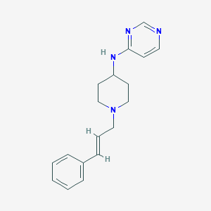 molecular formula C18H22N4 B12234504 N-{1-[(2E)-3-phenylprop-2-en-1-yl]piperidin-4-yl}pyrimidin-4-amine 