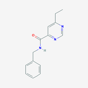molecular formula C14H15N3O B12234523 N-benzyl-6-ethylpyrimidine-4-carboxamide 