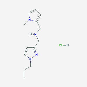 molecular formula C13H21ClN4 B12234581 1-(1-methyl-1H-pyrrol-2-yl)-N-[(1-propyl-1H-pyrazol-3-yl)methyl]methanamine 
