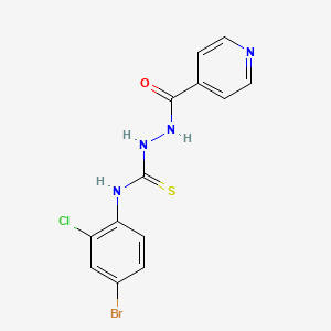 molecular formula C13H10BrClN4OS B1223459 1-(4-Bromo-2-chlorophenyl)-3-[[oxo(pyridin-4-yl)methyl]amino]thiourea 
