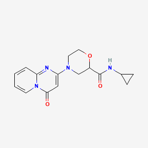molecular formula C16H18N4O3 B12234590 N-cyclopropyl-4-{4-oxo-4H-pyrido[1,2-a]pyrimidin-2-yl}morpholine-2-carboxamide 