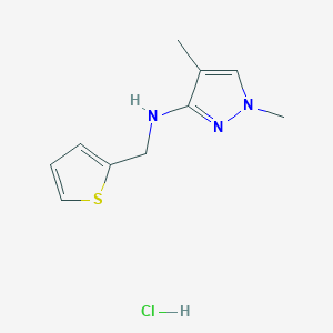 molecular formula C10H14ClN3S B12234612 1,4-dimethyl-N-(2-thienylmethyl)-1H-pyrazol-3-amine 