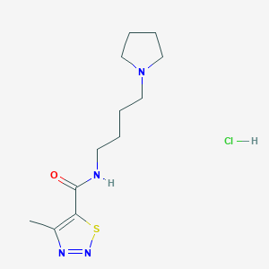 molecular formula C12H21ClN4OS B12234652 4-Methyl-N-[4-(pyrrolidin-1-YL)butyl]-1,2,3-thiadiazole-5-carboxamide hydrochloride 