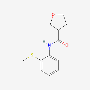 molecular formula C12H15NO2S B12234672 N-[2-(methylsulfanyl)phenyl]oxolane-3-carboxamide 