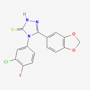3-(1,3-benzodioxol-5-yl)-4-(3-chloro-4-fluorophenyl)-1H-1,2,4-triazole-5-thione
