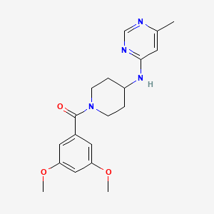 molecular formula C19H24N4O3 B12234694 N-[1-(3,5-dimethoxybenzoyl)piperidin-4-yl]-6-methylpyrimidin-4-amine 
