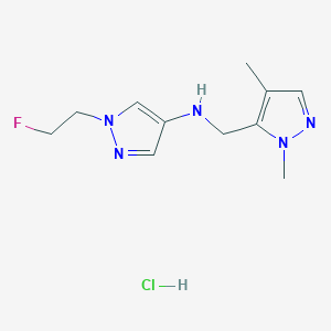 molecular formula C11H17ClFN5 B12234715 N-[(2,4-dimethylpyrazol-3-yl)methyl]-1-(2-fluoroethyl)pyrazol-4-amine;hydrochloride 
