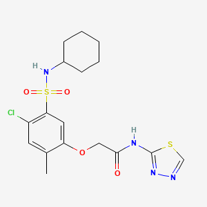 2-[4-chloro-5-(cyclohexylsulfamoyl)-2-methylphenoxy]-N-(1,3,4-thiadiazol-2-yl)acetamide