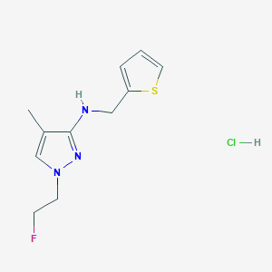 molecular formula C11H15ClFN3S B12234729 1-(2-fluoroethyl)-4-methyl-N-(2-thienylmethyl)-1H-pyrazol-3-amine 