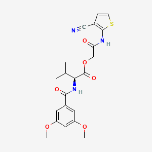 molecular formula C21H23N3O6S B1223476 [2-[(3-cyanothiophen-2-yl)amino]-2-oxoethyl] (2S)-2-[(3,5-dimethoxybenzoyl)amino]-3-methylbutanoate 
