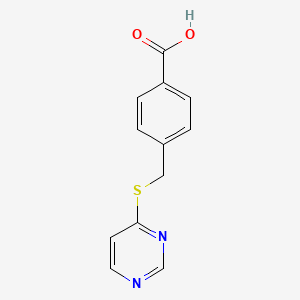 molecular formula C12H10N2O2S B12234774 4-[(Pyrimidin-4-ylsulfanyl)methyl]benzoic acid 