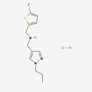 molecular formula C12H17ClFN3S B12234861 1-(5-fluoro-2-thienyl)-N-[(1-propyl-1H-pyrazol-4-yl)methyl]methanamine 