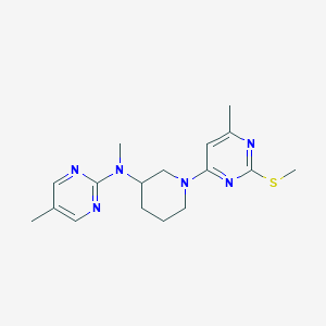 molecular formula C17H24N6S B12234911 N,5-dimethyl-N-{1-[6-methyl-2-(methylsulfanyl)pyrimidin-4-yl]piperidin-3-yl}pyrimidin-2-amine 