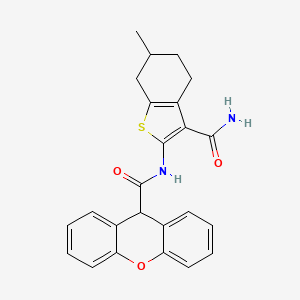 molecular formula C24H22N2O3S B1223492 N-(3-carbamoyl-6-methyl-4,5,6,7-tetrahydro-1-benzothiophen-2-yl)-9H-xanthene-9-carboxamide 