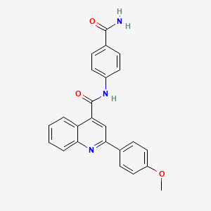 molecular formula C24H19N3O3 B1223493 N-(4-carbamoylphenyl)-2-(4-methoxyphenyl)quinoline-4-carboxamide 