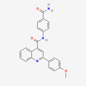molecular formula C24H19N3O3 B1223493 N-(4-carbamoylphenyl)-2-(4-methoxyphenyl)-4-quinolinecarboxamide 
