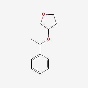molecular formula C12H16O2 B12234950 3-(1-Phenylethoxy)oxolane 