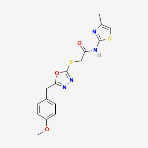 2-[[5-[(4-methoxyphenyl)methyl]-1,3,4-oxadiazol-2-yl]thio]-N-(4-methyl-2-thiazolyl)acetamide