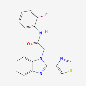 molecular formula C18H13FN4OS B1223500 N-(2-fluorophenyl)-2-[2-(4-thiazolyl)-1-benzimidazolyl]acetamide 