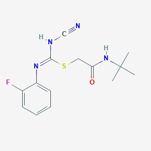 N-cyano-N'-(2-fluorophenyl)carbamimidothioic acid [2-(tert-butylamino)-2-oxoethyl] ester