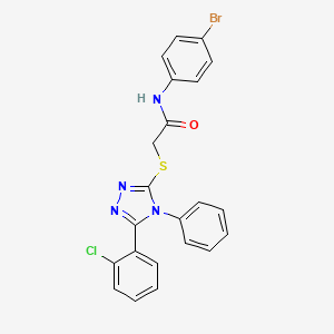 molecular formula C22H16BrClN4OS B1223507 N-(4-bromophenyl)-2-[[5-(2-chlorophenyl)-4-phenyl-1,2,4-triazol-3-yl]thio]acetamide 